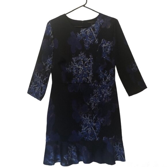 Banana Republic Crew Neck 3/4 Sleeve Peplum Fit And Flare Dress sz 8P - Picture 5 of 13